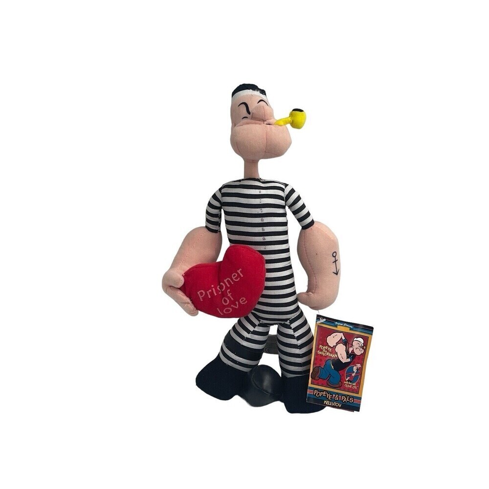 KELLYTOY Popeye Prisoner of Love Plush 12” Popeye & Pals 2003 Stuffed Toy